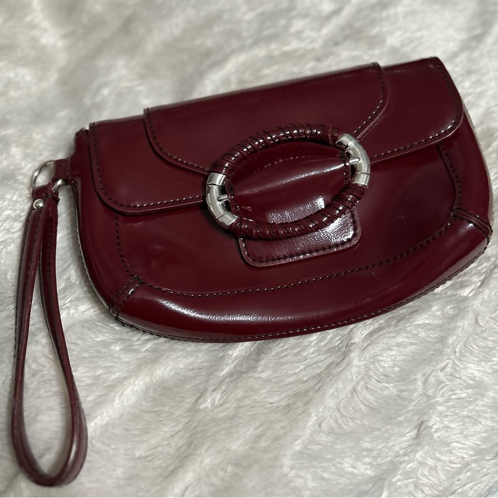 Ann Taylor Wristlet Deep Ruby Red